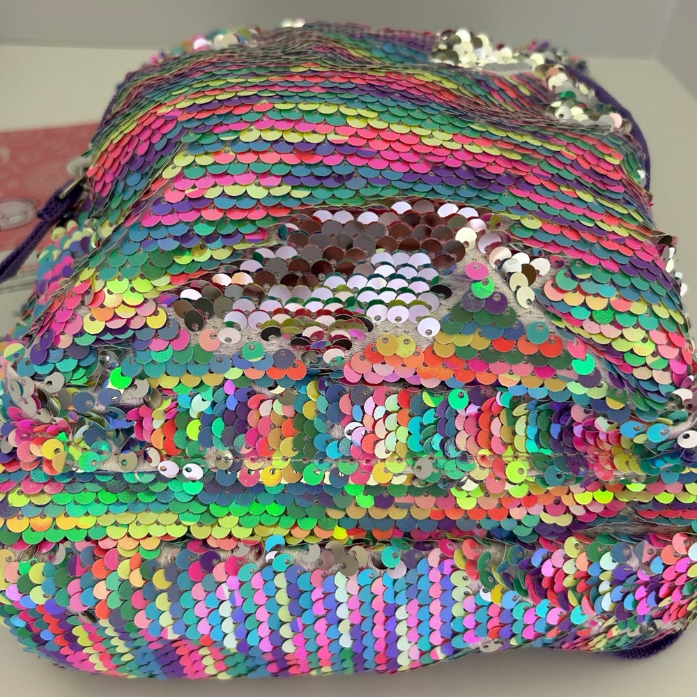NWT Cat and Jack Sequined Backpack with Adjustable Straps and large front pocket - Picture 12 of 14